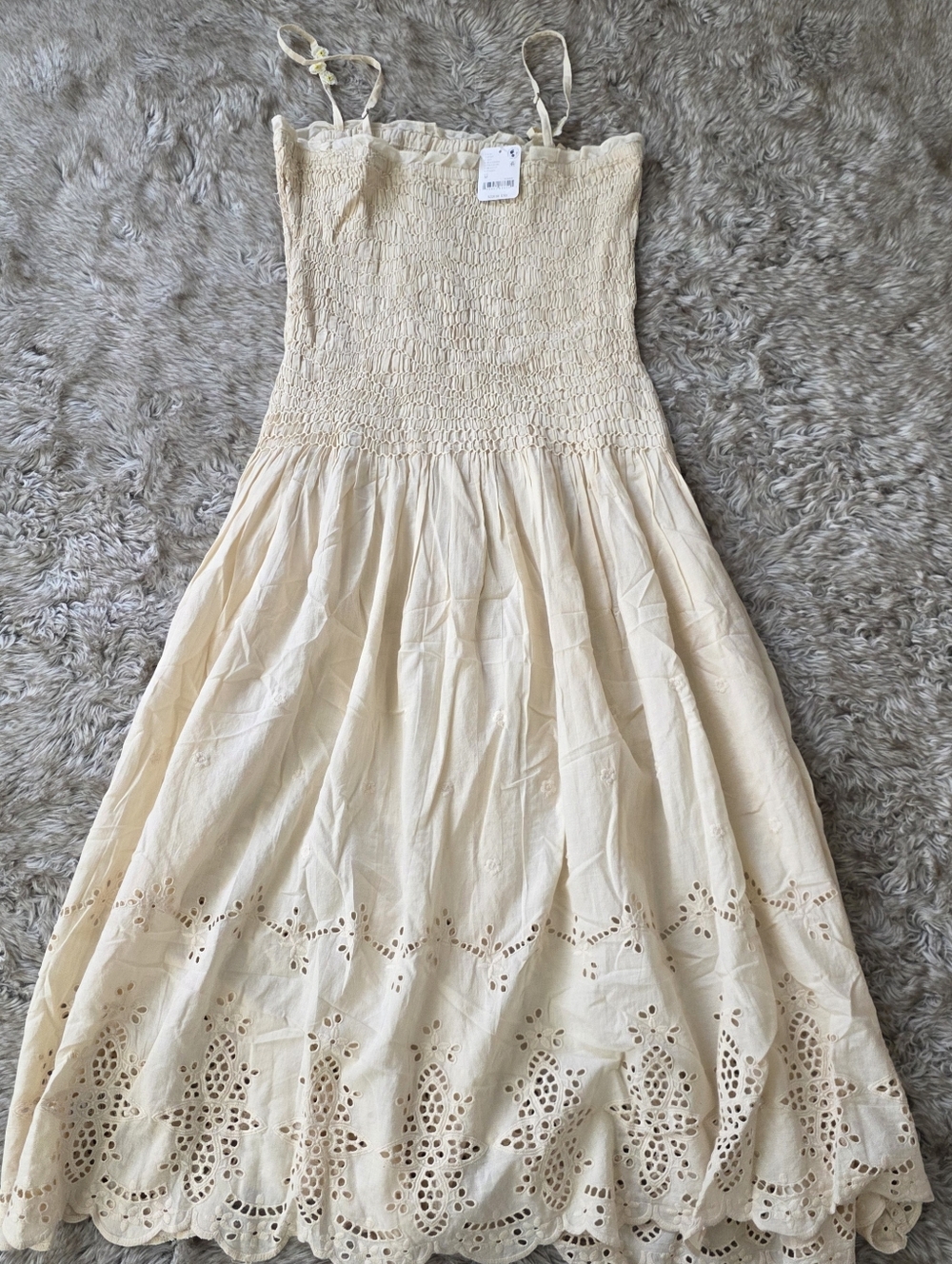 Free People Daphne Midi Dress Tea Combo Ivory Women's Size Medium‎ - Picture 10 of 14